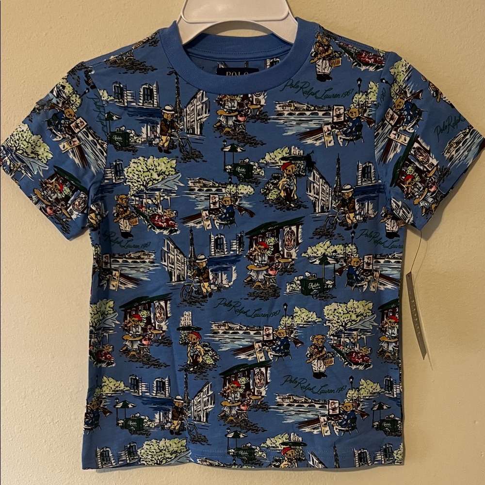 Polo by Ralph Lauren Blue All-Over Graphic Short Sleeve Tee